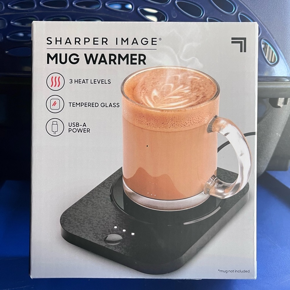 Sharper Image Black Mug Warmer with USB-A Power